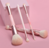 4 Dual End Makeup Brushes with 3 Makeup Sponges and 1 Metal Stand