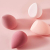 4 Pieces Wet and Dry Makeup Sponge Set with Egg Holder Box for Liquid Cream and Powder
